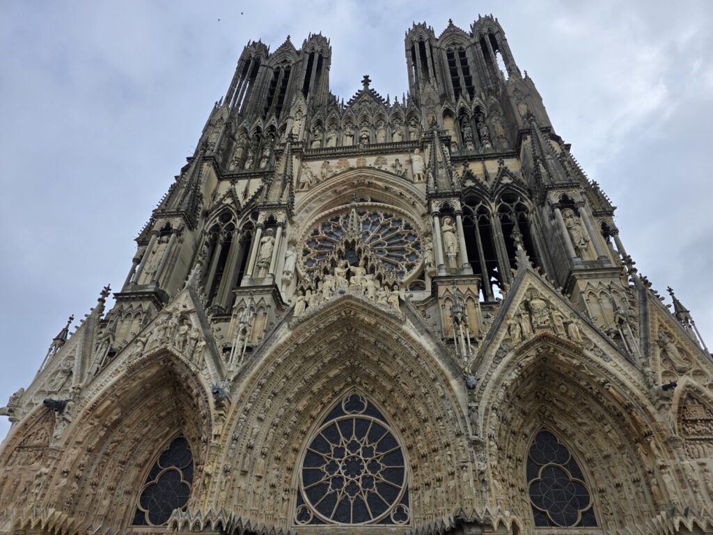 The exterior of Cathedral of Notre-Dame de Reims.