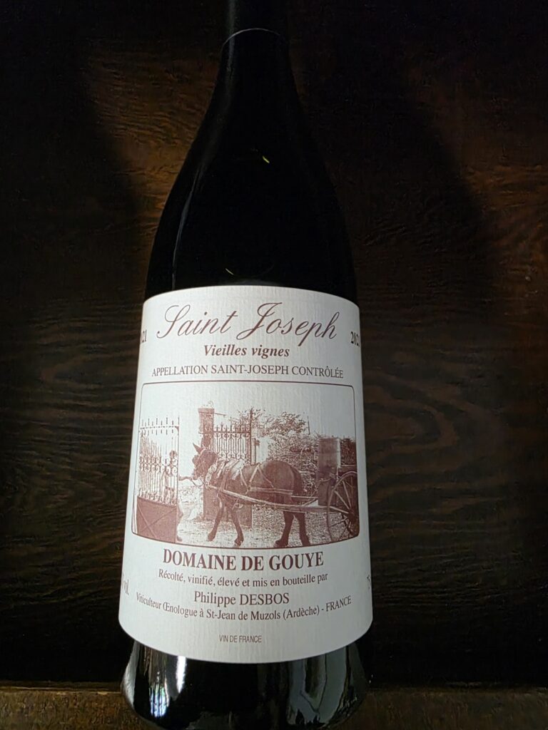 A bottle of Domaine de Gouye Saint-Joseph Vieilles Vignes 2021.