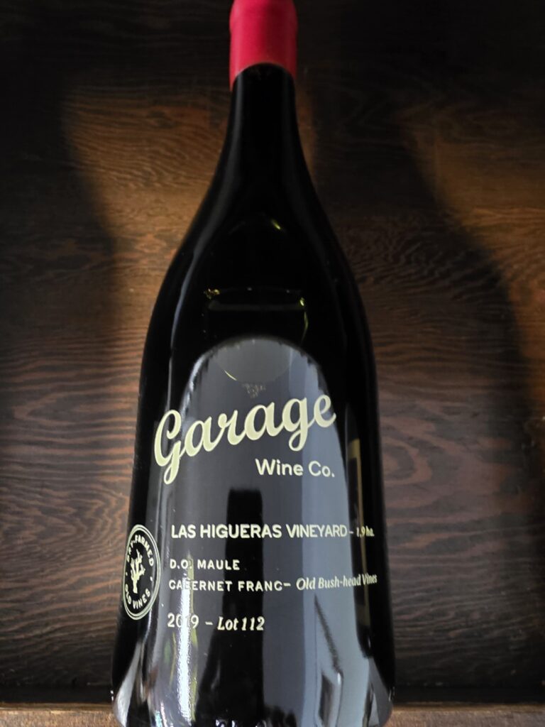 Bottle of Garage Wine Co. Cabernet Franc Las Higueras Vineyard 2019.