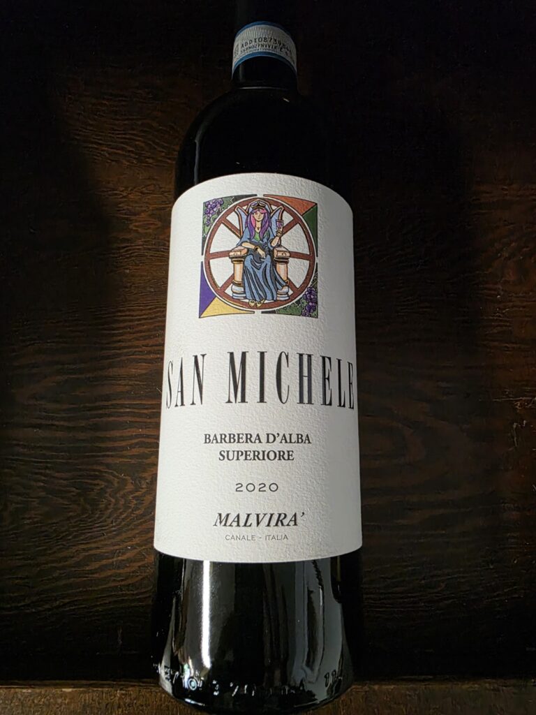 A bottle of Malvirà Barbera d'Alba 'San Michele' 2020.